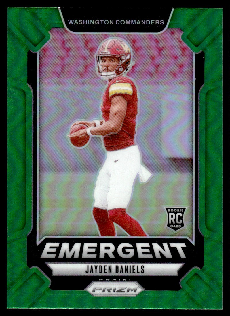 2024 Panini Prizm Emergent Green Jayden Daniels Rookie Washington Commanders #2