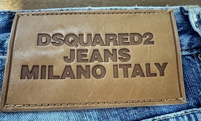 Dsquared2 Distressed Slim Fit Straight Denim Button Logo COOL GUY JEANS