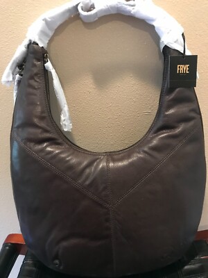 NWT NEW FRYE Gina Leather Hobo Shoulder Bag Purse Brown