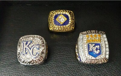 Kansas City Royals - World Series and AL 3 Ring Set with Wooden
