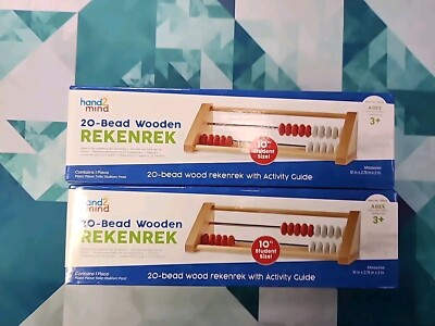 (2 PACK) 20 Bead Wooden Sensory Rekenrek Abacus for Kids Math Manipulatives