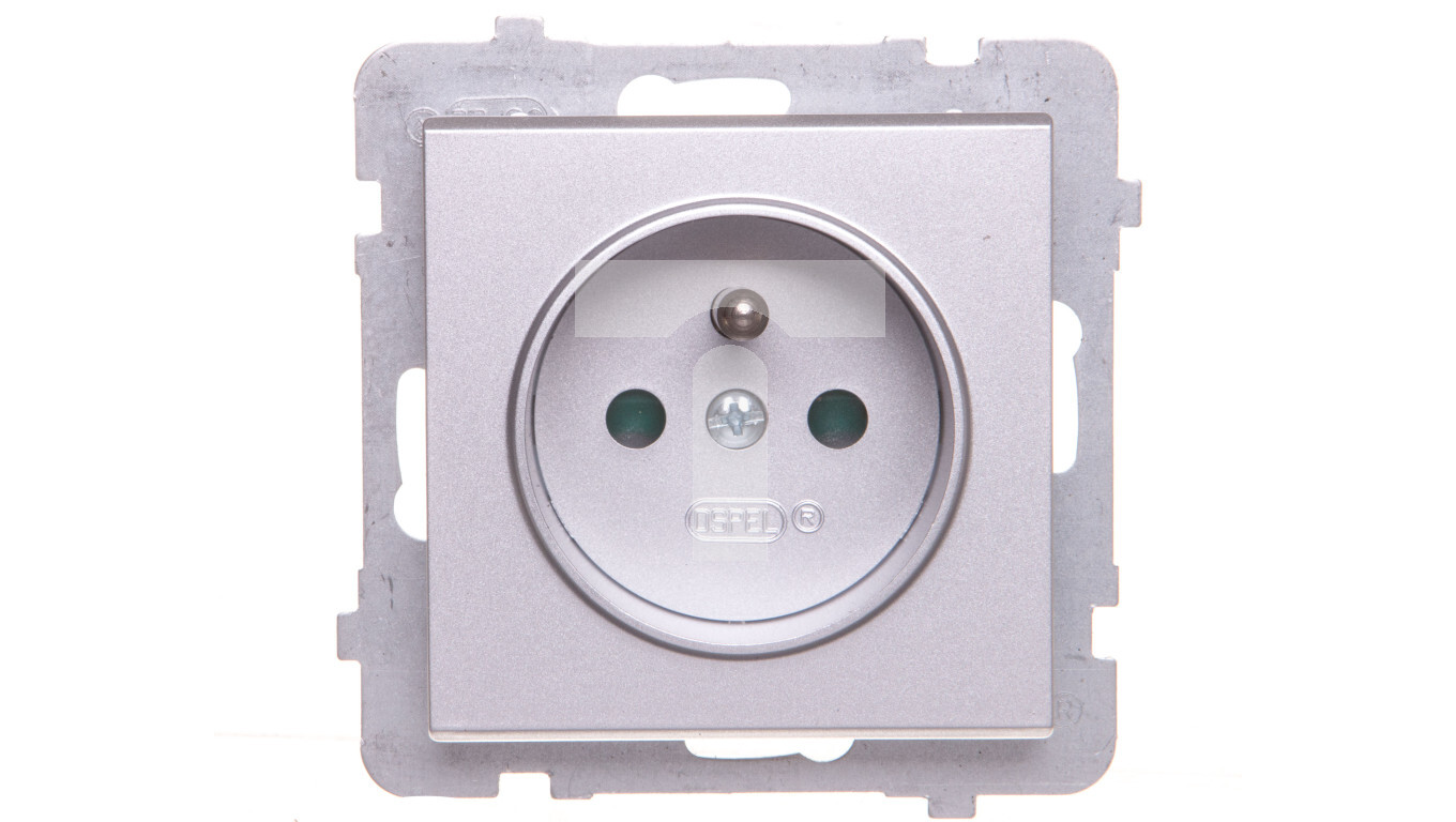 SONATA Single socket with / with shutters, matt silver GP-1RZP / m / 38 /T2UK