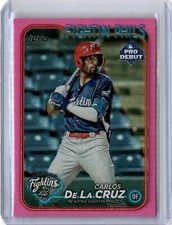 2024 Pro Debut Fuchsia Foil Carlos De La Cruz 85/199 (B31) Phillies