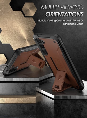 Funda para Samsung Galaxy S23 Poética Resistente a Prueba de Golpes con Soporte Cubierta Marrón - Imagen 3 de 6