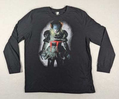 It Shirt Adult XL Black You'll Float Too Pennywise Clown Balloon Horror