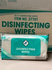 Disinfecting Wipes 12pk 80ct Box - Lemon Scent- Wipes Plus