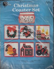 Kelly's Crafts Plastic Canvas Christmas Coasters Kit 1478 New