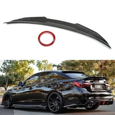 For Infiniti Q50 2014-2022 21 PSM Style Carbon Fiber Rear Trunk Spoiler Wing Lip