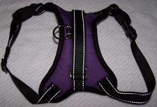 No Pull Dog Harness Adjustable Pet Vest PURPLE/BLACK Size Medium ~ NWOT