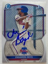 EMAARION BOYD RC SIGNED IP 2023 BOWMAN CHROME PROSPECTS BCP-128 ROOKIE AUTO
