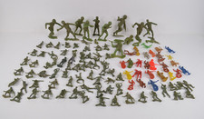 Large Lot of 75 Plastic Army Men WWII Era Figures Cowboys Indians 1970s