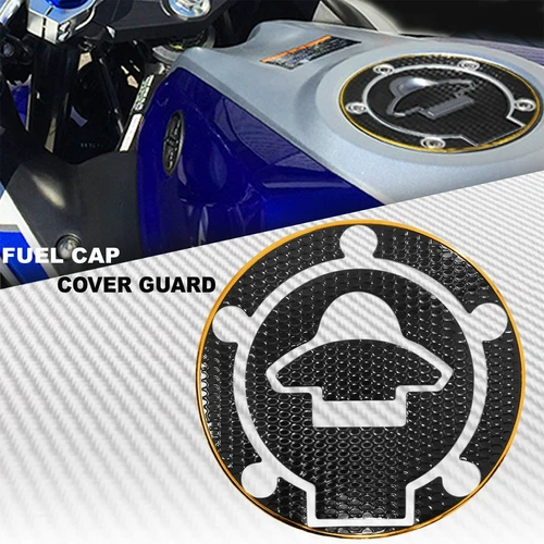 CHROME GOLD&BLACK PRO GRIP FUEL TANK PAD+GAS CAP COVER GUARD 14-23 YZF R3/ MT-03 - Picture 4 of 10