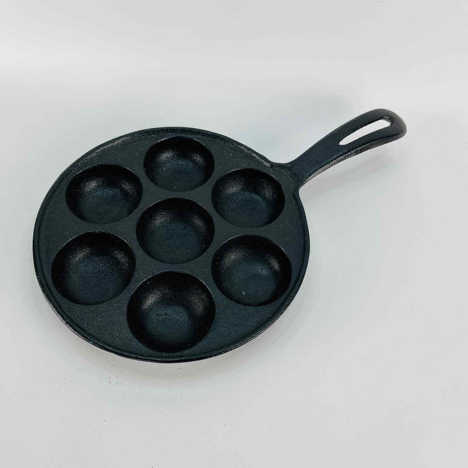 Cast Iron Egg Poacher Aebleskiver Swedish Pancakes Pan eBay