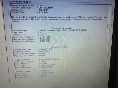 Dell Latitude E4300 laptop. Core 2 Duo, 2.40 GH,2GB RAM 250gb HD - pls Read - Picture 5 of 11