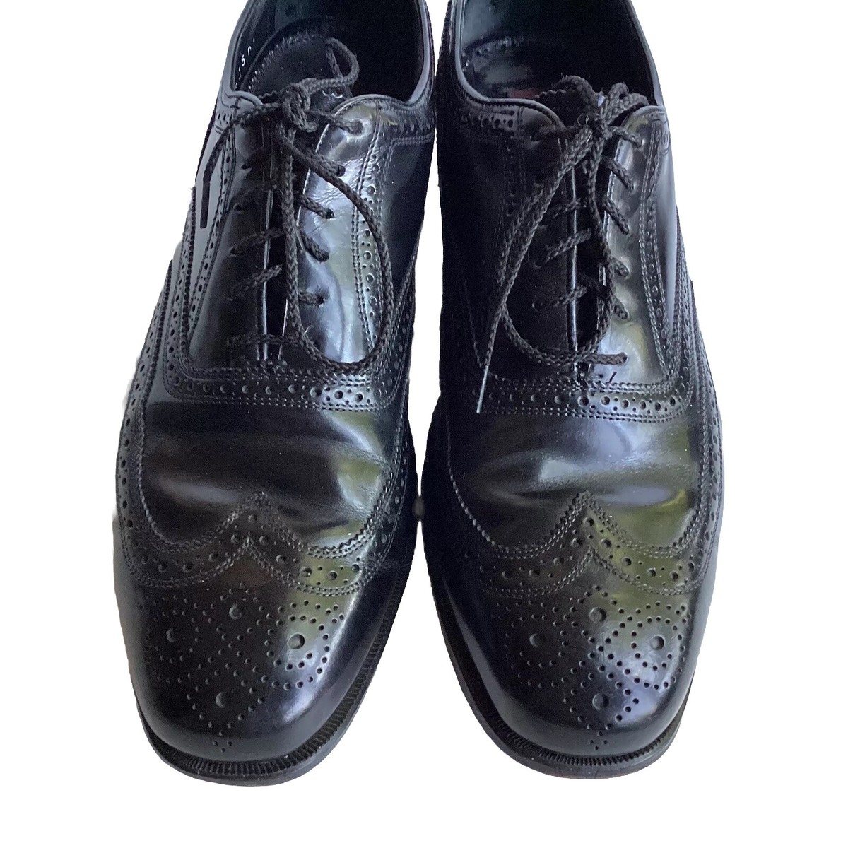 Black Florsheim Lexington Wingtip Oxford Men Holiday Dress Shoes