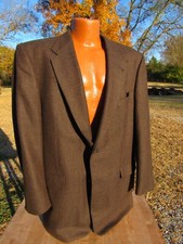 Hart Schaffner Marx Brown Tweed 46 Regular 2 Button Sport Coat
