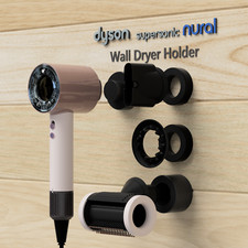 dyson nural HD16 Wall-Mounted Hair Dryer Holder + Nozzle Holder 3DprintedJapan product image
