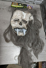 Super Long Hair Skull Skeleton Tusk Halloween Mask Costume Prop Totally Ghoul