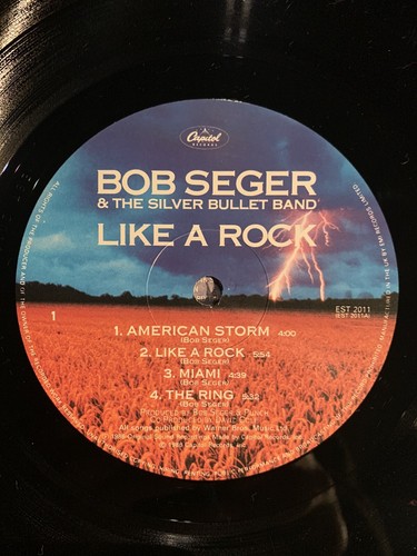 Bob Seger & The Silver Bullet Band Like A Rock 1986 UK EST2011 Record VG+/VG - Picture 4 of 6