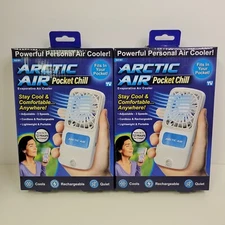Arctic Air Pocket Chill Fan (2 Pack) Personal 3-Speed Cordless Rechargeable Mini