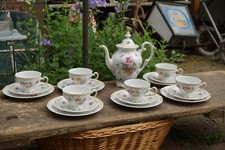 Original DDR Porzellan Weimar Katharina Kaffee Service 6 Personen floral Blumen