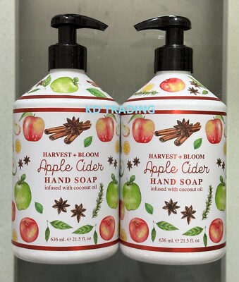 (2-Pack) HARVEST + BLOOM ~ APPLE CIDER Coconut Oil Infused CLEANSING HAND SOAP