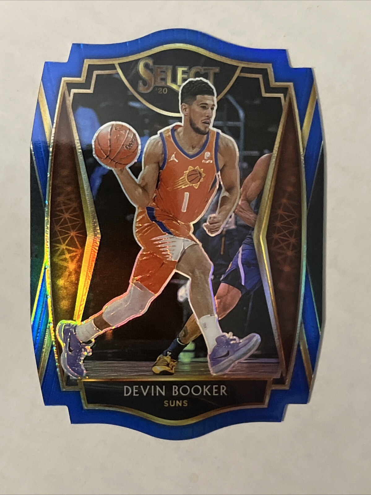 Devin Booker 2020-21 Panini Select Premier Level Die-Cut Blue Prizm /249