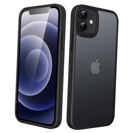 Matte Case for iPhone 12 Mini 5.4-Inch, Shockproof Military Grade Drop Black