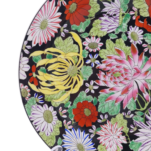 Vintage Mille Fleur Chinese Export Plates Set Porcelain Floral Decor Set Of 4 - Picture 3 of 24