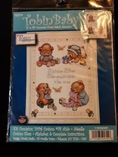 Tobin Baby - Bears Birth Record Counted Cross Stitch Kit 11x14" #T21711 New