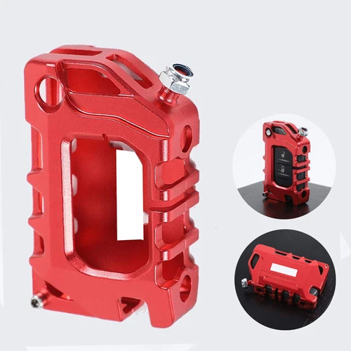 Red Key Fob Cover Case Ring Key Holder Shell for Jeep Wrangler JL JLU JT 2018+