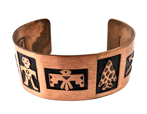 Harvey Era Bell Trading Post Wide Copper Cuff Bracelet Native American Jewelry - Picture 2 of 9