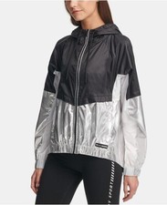 DKNY Sport Womens Performance Fitness Athletic Jacket Black M