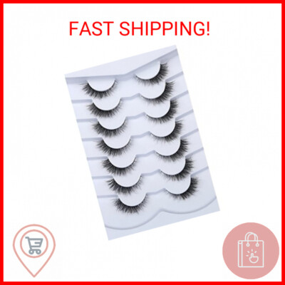 Pooplunch False Eyelashes Cat Eye Look Natural Short Lashes Wispy Clear Band Ext