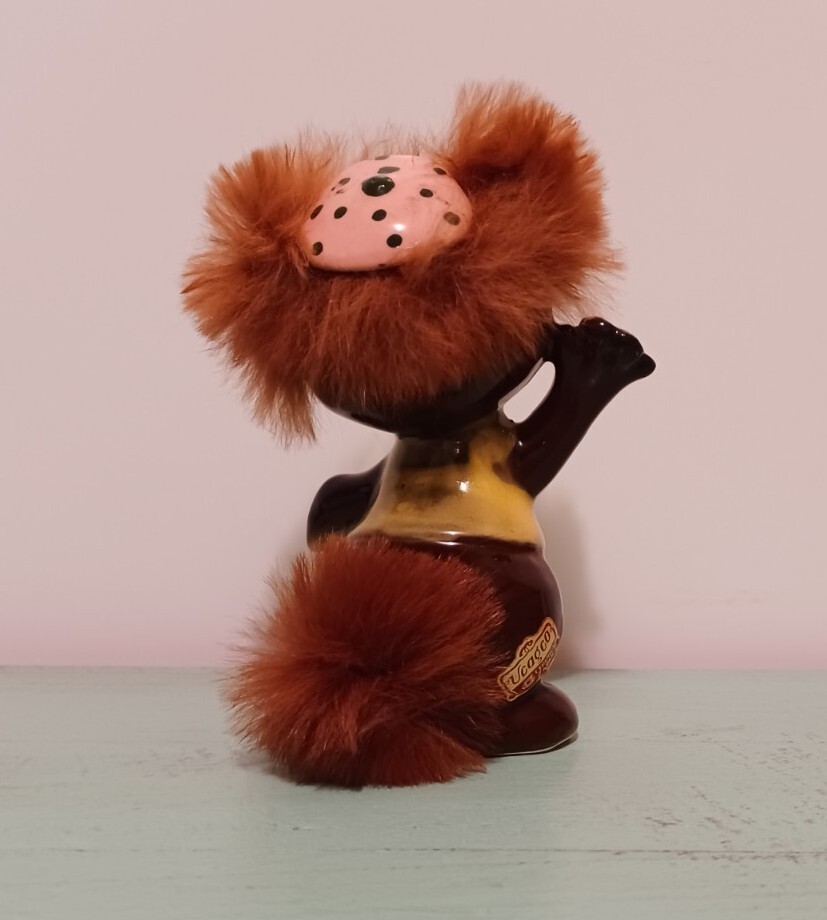 Vintage Ucagco Ceramics Japan Chipmunk Figurine With Fuzzy Vintage Ucagco Ceramics Japan Chipmunk Figurine With Fuzzy