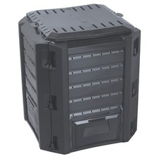 Composteur de Jardin Bac à Compost Frostproof 380L Noir 72x82x72 cm