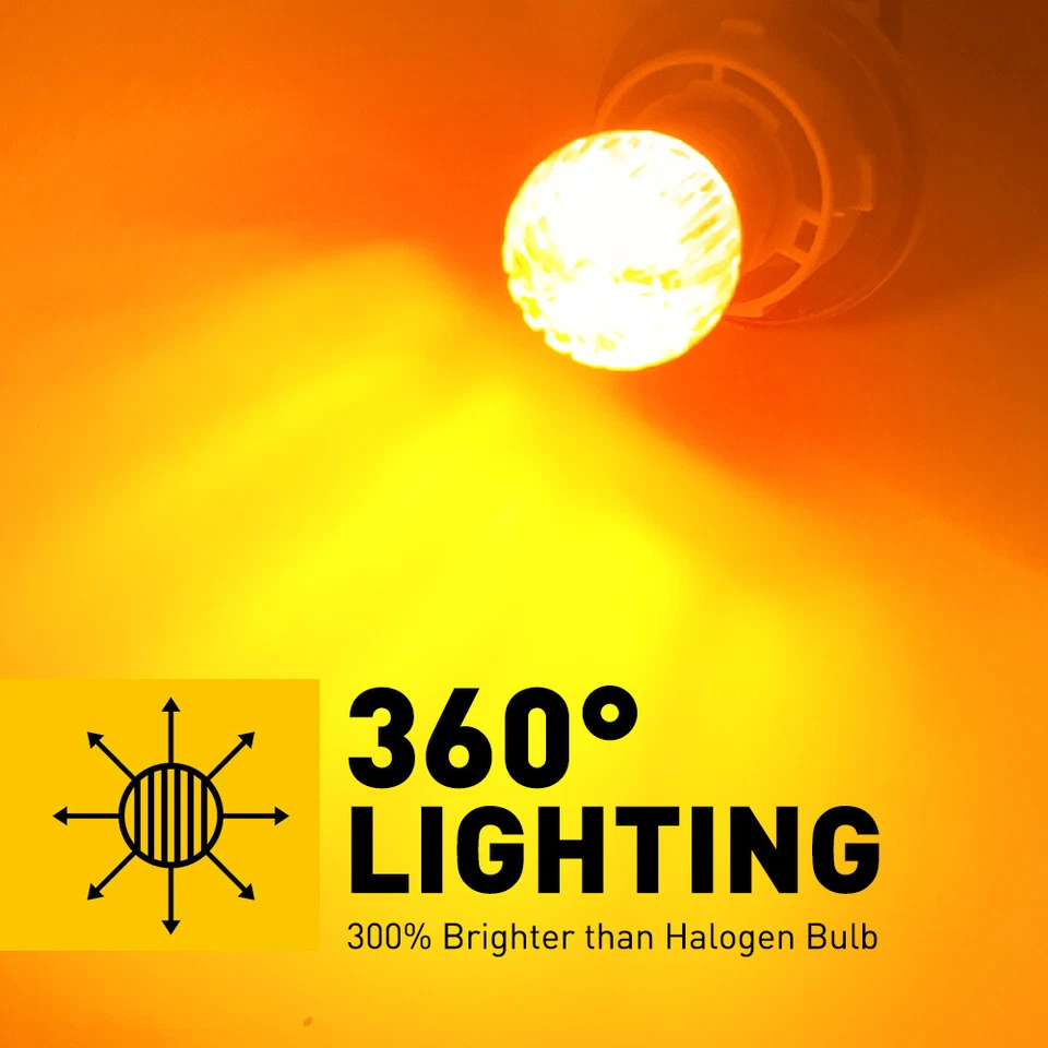 2x BA15s 382 1156 P21W SMD LED Bulb Amber Turn Signal Indicator Light Error Free - Image 2 of 4