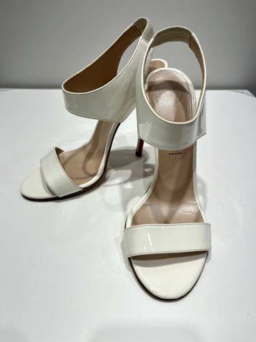 Versace Slingback-Pumps weiß & rot Lackleder Größe 8 Euro 38