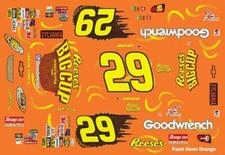  29 Kevin Harvick Reese's Big Cup 2005 1/24th Scale Nascar Waterslide Decals