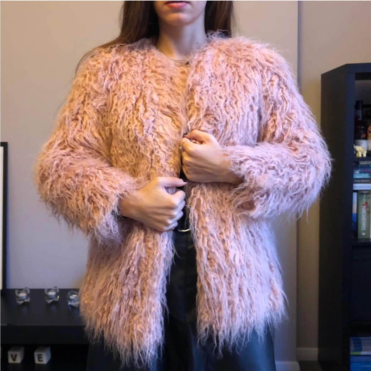 H and top m fur coat
