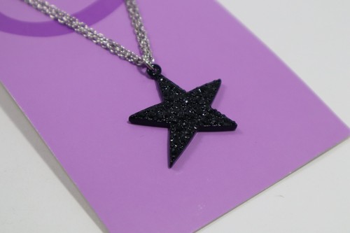 D4 Black star pendant double chain Claire's Jewelry NECKLACE - 第 3/4 張圖片