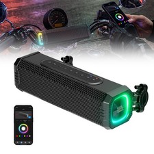 Motorcycle Soundbar Speakers Stereo Audio System Bluetooth w/ RGB Lights FM IP66