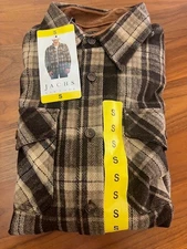 Jachs Men's Flannel Shirt Jacket, Tan, Small NWT