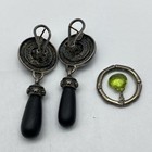 Samuel B Sterling Silver 925 Peridot Earring & Pendant Set 18K Gold Posts 29g — photo 2