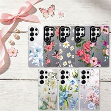 Charming Florals TPU PC Cover For Samsung Galaxy S25 S24 S23 S22 S26 Phone Case
