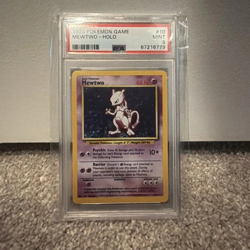 Pokémon TCG Base Set Mewtwo Holo Card 10/102 Rare 1999 Psa9