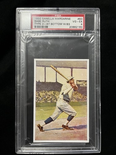1932 Sanella Margarine Babe Ruth Type 3 German PSA 4 at bottom with #83 HOF