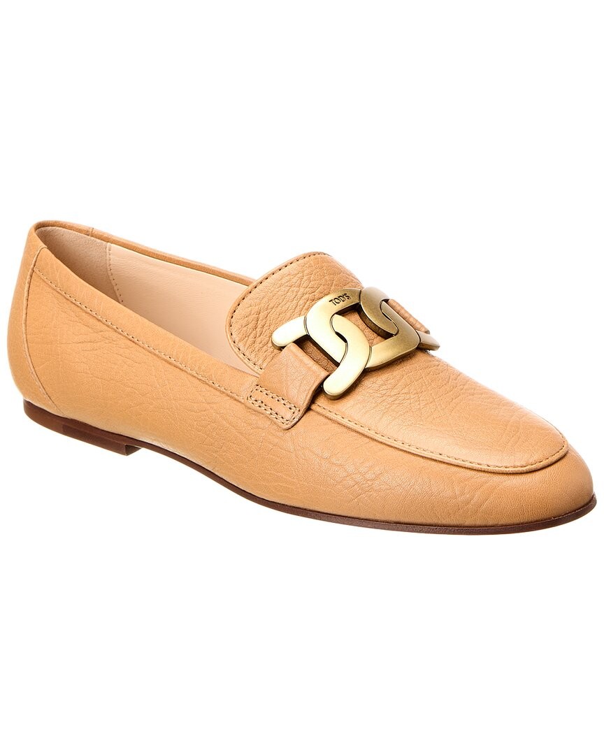 Tod S Cuoio Leather Loafer Women's Brown 35.5