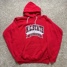 True Vintage 1969 NC State Wolfpack Logo On 80s Red Hoodie Size Large