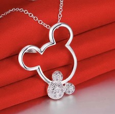 Mickey-Style Open Pendant Necklace - Sparkling Accent new